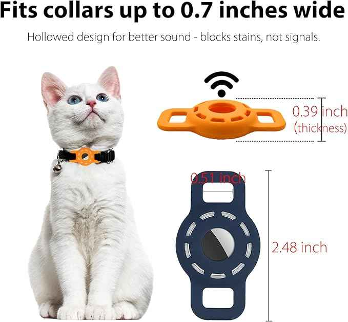 3-Pack Cat Collar Holder for Apple AirTag 2021 - Navy & Green & Orange