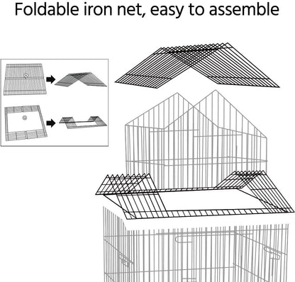 Yaheetech Budgie Cage 55-inch Rolling Standing Triple Roof Medium Parrot Cage Pet Bird Cage with Detachable Stand for Cockatiels Sun Parakeets Green-cheeked Conures Macaw