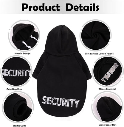 SAWMONG Dog Hoodie,Flannel Pet Hooded Sweater with Hat Puppy Pullover Sweater Shirt,Dog (Security Black,XL)