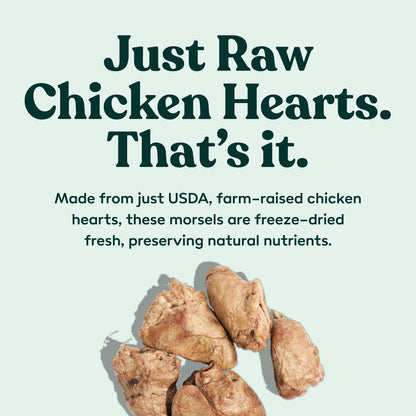 Little Hunter Freeze Dried Dog Treats - Chicken Hearts - Raw Single Ingredient Chicken Heart Dog Treats for Snacks, Training, Dog Food Toppers - All Natural, Healthy Dog & Puppy Treats, 2 oz