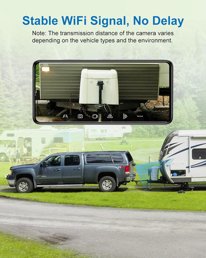 1080P Solar Magnetic Wireless Backup Camera, 90 Days Standby Rechargeable Battery, Waterproof Rear/Front View Camera for Hitching Boat Trailer Horse Pickup RV Car for iPhone iPad Android