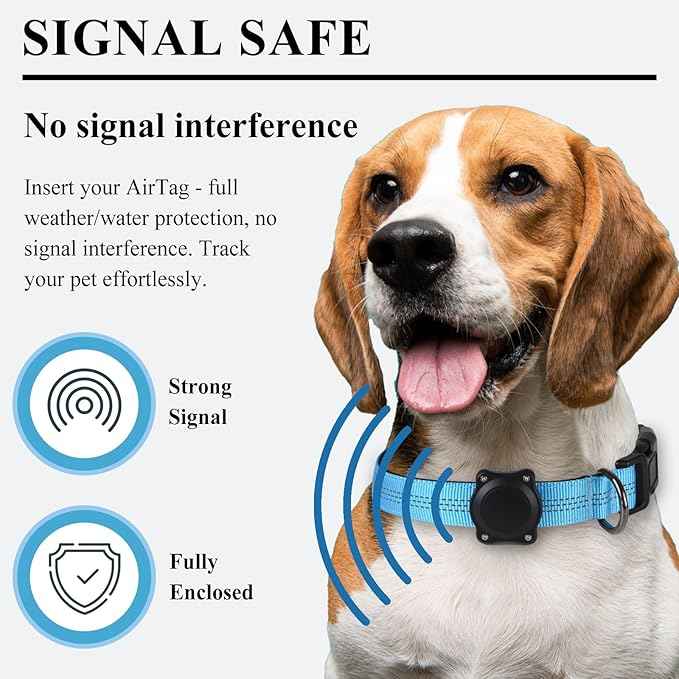 Compatible with Airtag Dog Collar Holder|IP68 Waterproof Airtag Case for 5/8'-1" Width Collars|Adjustable Metal Screw Airtag Holder|Perfect for Pet Tracking