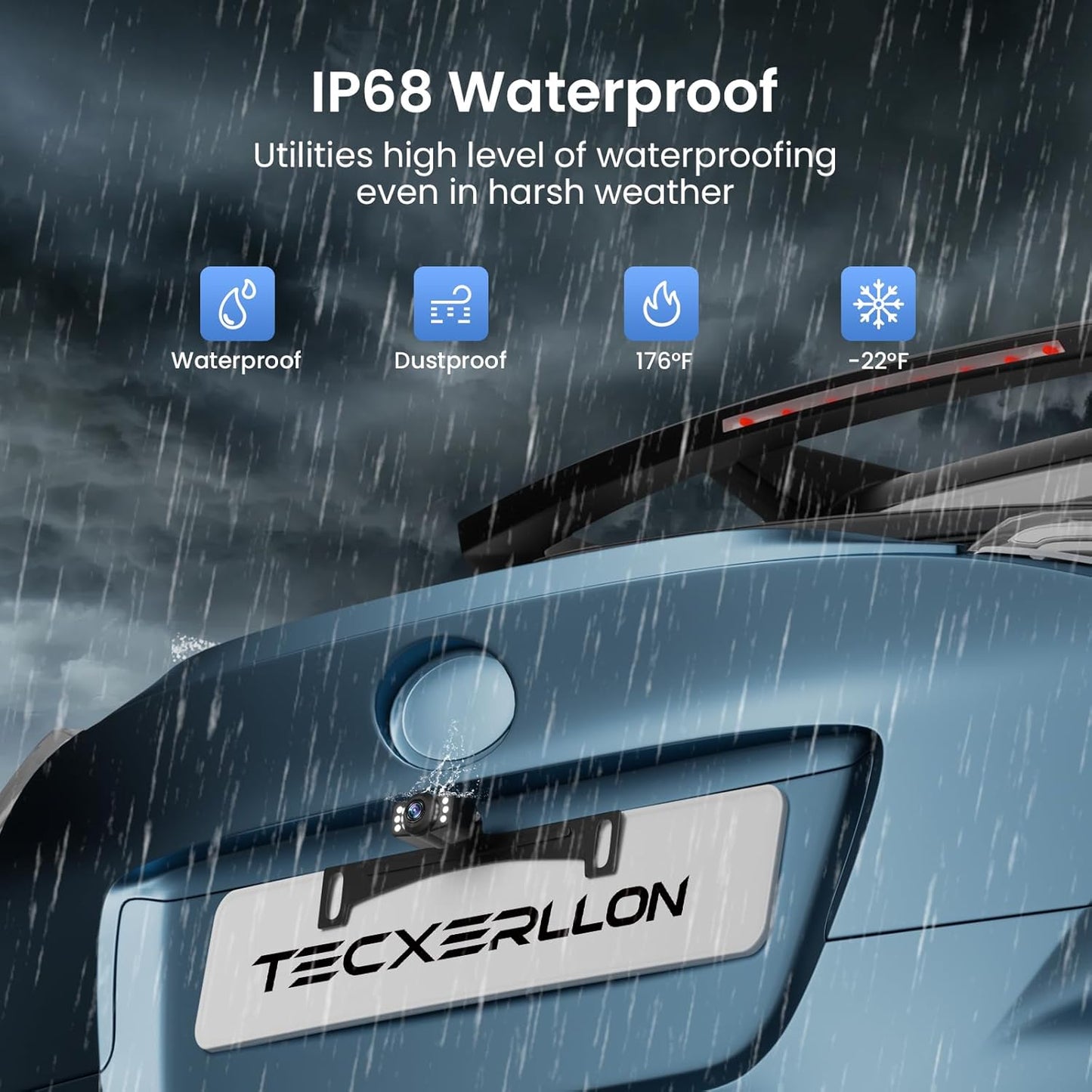 5'' HD 1080P Backup Camera, Backup Camera for Car, Reverse Rear Camera with Night Version 130° Wide Angle, Waterproof, Strong Signal for Car, Van, Truck, Trailer