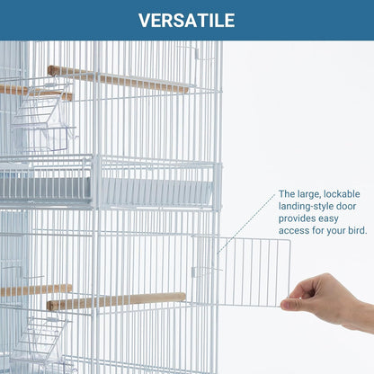 Lot-4 Breeding Bird Cage, Parrot Cage, Stackable Center Divided Breeder,Seperate Removable Tray, Removable Divider, Lockable Caster, for Birds and Finch