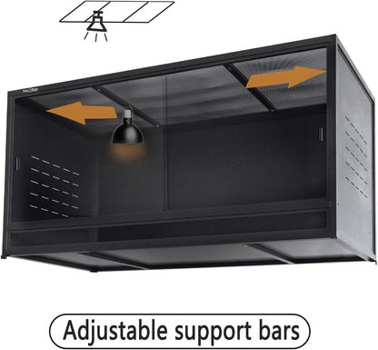 Reptile Enclosure 4 Packs, 48"x24"x24" Stackable Space Efficient Reptile Tank for Bearded Dragon and Ball Python, Expandable Snake Terrarium with Front Opening Tempered Glass Door