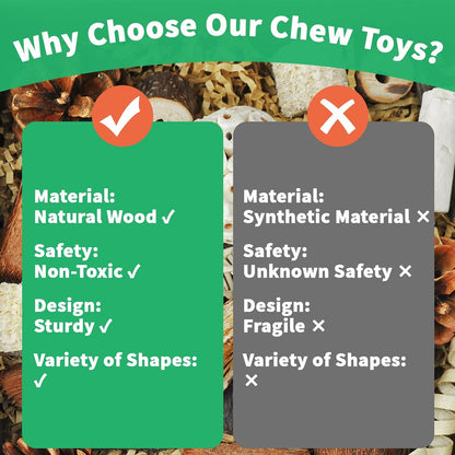 Natural Bird Foraging & Parrot Shredding Toys Box - Interactive Chewing and Foraging Toys for Parakeets, Cockatiels, Conures, Love Birds, and Small to Medium Birds