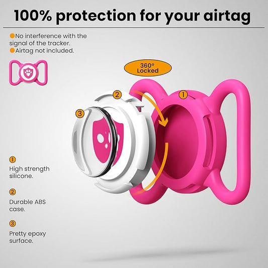 Waterproof AirTag Dog Collar Holder for Apple AirTag QR Code