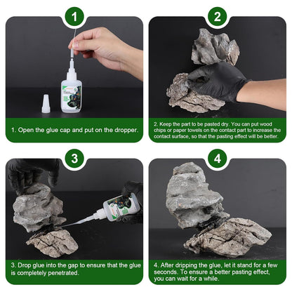 Special Aquarium Liquid Glue for Fish Tank Landscaping, Aquarium Safe Instant Glue for Driftwood, Rocks, Stones,Build Beautiful Waterscapes,Cannot Be Used for Aquatic Plants or Corals