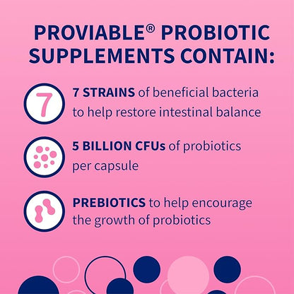 Nutramax Proviable Probiotics for Dogs, Daily Digestive Health Supplement with Multiple Strains of Bacteria, Dog Probiotics Plus Prebiotics, 60 Chewable Tablets,(Pack of 2)