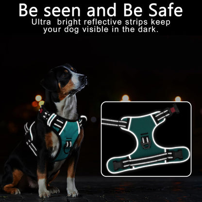 Timos Dog Harness,NO Need Go Over Dogs Head 3 Snap Buckles Pet Harness with 2 Leash Clips,Adjustable Soft Padded No-Pull,Reflective No-ChokeOxford Vest for Small Medium Large Dogs,X-Large (Pack of 1)