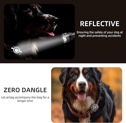 AirTag Dog Collar Holder, 100% Waterproof Air Tag Mount, Compatible with Apple Air Tag for Dogs & Cat Collars, Ultra-Durable Dog Collar AirTag Holder - Fits All Width Collars (Reflective,2 Pack)