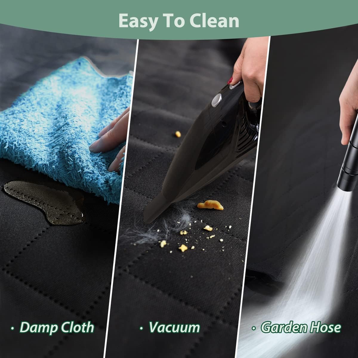 Dog Car Seat Cover for Back Seats 100% Waterproof with Metal Buckle Mesh Window Scratch Proof Heavy Duty Rear Backseat Protector Hammock for Pet, SUV Truck Vehicle Accessories, 54" x 58", Black - Pawvie