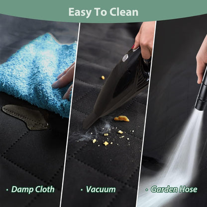 Dog Car Seat Cover for Back Seats 100% Waterproof with Metal Buckle Mesh Window Scratch Proof Heavy Duty Rear Backseat Protector Hammock for Pet, SUV Truck Vehicle Accessories, 54" x 58", Black - Pawvie