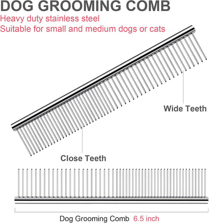 Professional Dog Grooming Scissors Kit, Titanium Coated Dog Scissors for Grooming, Grooming Shears Kit for Dogs Cat At Home (Pink 5 in 1)