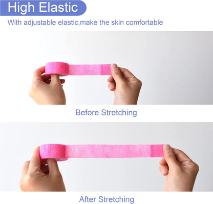 9 Pack 1" x 5 Yards Self Adhesive Bandage Wrap Self Stick Wrap for Ankle, Wrist, Finger, Sports, Breathable Cohesive Vet Tape for Pets (Pink)