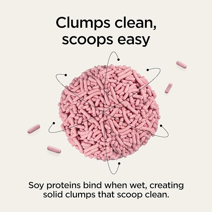 Natural Tofu Cat Litter, Fast Clumping and Scoops Easy, Dust-Free, Low Tracking, Quick Drying & Odor Control, Eco-Friendly Plant-Based Cat Litter 5.5lb/88oz – Cherry Blossom (1 Pack)