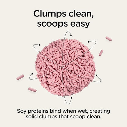 Natural Tofu Cat Litter, Fast Clumping and Scoops Easy, Dust-Free, Low Tracking, Quick Drying & Odor Control, Eco-Friendly Plant-Based Cat Litter 5.5lb/88oz – Cherry Blossom (1 Pack)