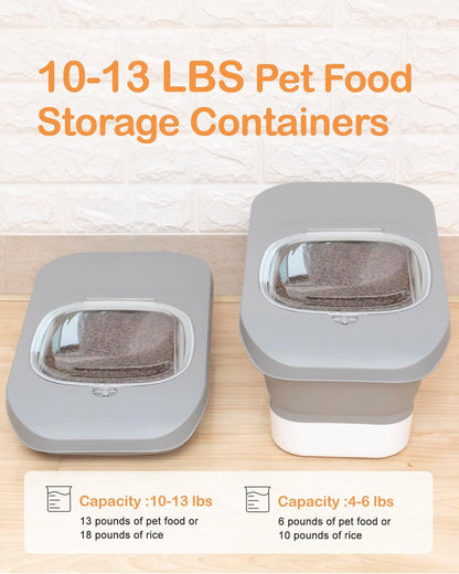 10-26 LBS Dog Food Storage Container,Collapsible Dog Food Containers with Airtight Lid,Pet Food Storage Container,Cat Food Storage Container with Scoops and Measuring Cups