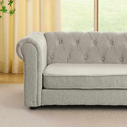 Dog Sofa Couch for Medium to Large Dogs, 55" Memory Foam Pet Sofa Couch with Washable Fabric, Durable Elevated Dog Bed with Legs, Removable Cushion for Medium and Large Dogs, Beige