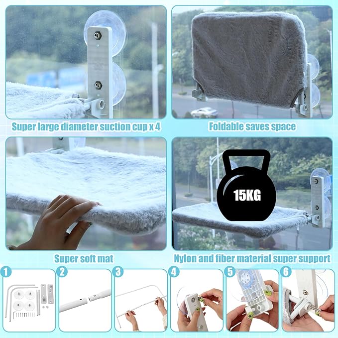 40 Pcs Kitten Starter Kit for Indoor Cats Include Litter Box, Carrier, Cat Bed, Climbing Post, Scratch Pad, Hammock, Feed Bowls, Mat, Collars, Nail File and More for Kitten Supplies Welcome Gift(Blue)