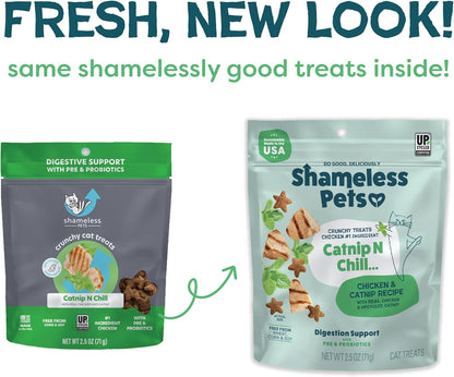 Shameless Pets Digestive Health Catnip Chicken Crunchy Cat Treats