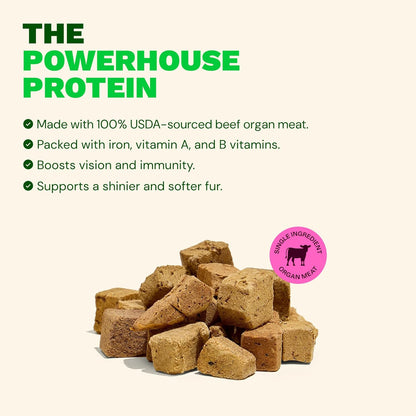 Get Joy Freeze Dried Superfood 100% Beef Liver Dog Treats, 4 Ounce Bag (Pack of 3), Single Ingredient Organ Meat, High Protein, Vision, Skin & Coat Health, Grain Free, Gluten Free, Made in USA