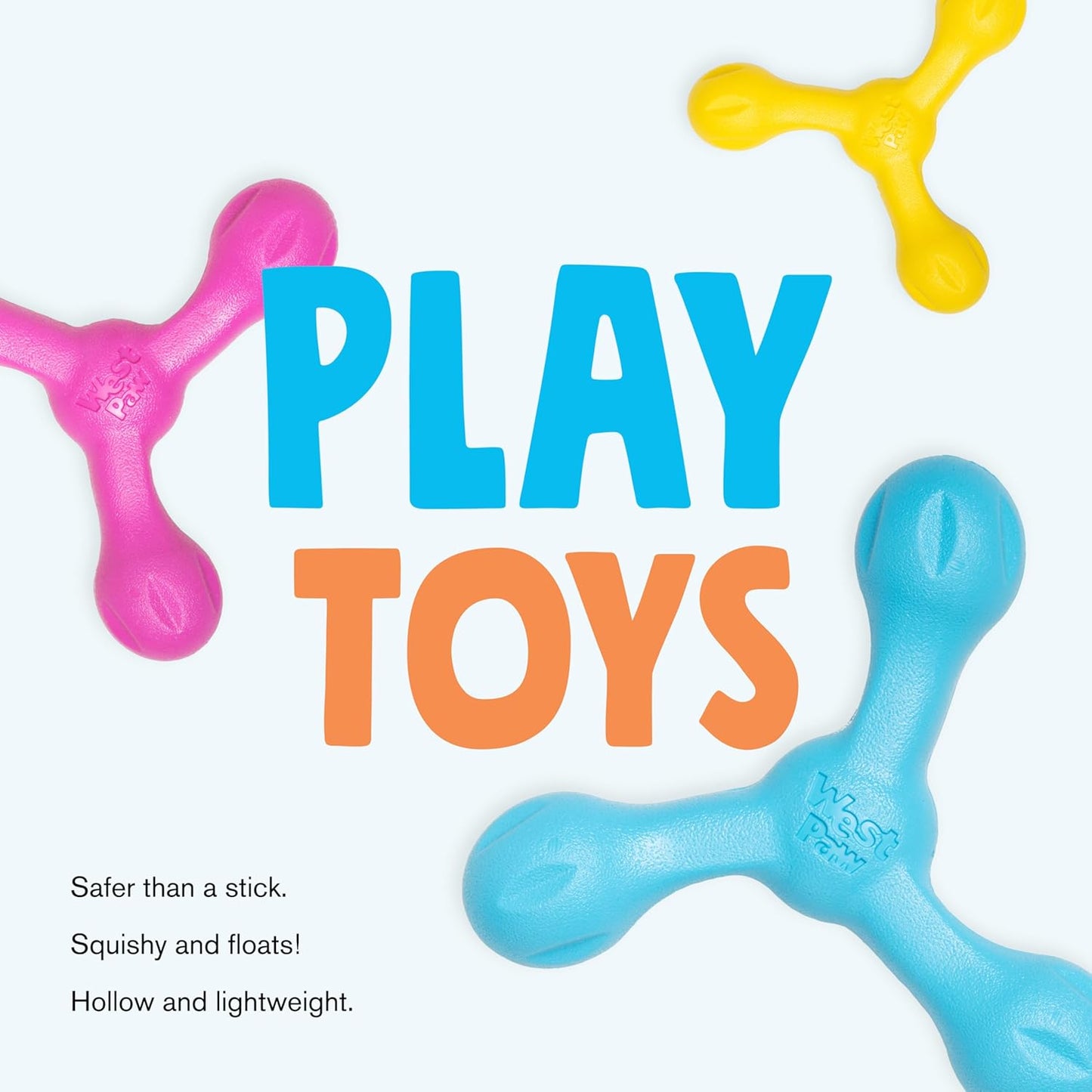 WEST PAW Zogoflex Air Skamp Tug-of-War Stick Dog Chew Toy – Hollow, Squishy Interactive Toy for Dogs, Puppies – for Chewing, Catch, Carry, Fetch, Dishwasher Safe, Latex-Free, Large 8.5", Hot Pink