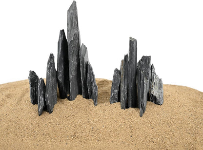 Natural Slate Stone Rocks 2 to 6 inch Aquariums Stone for Aquascaping,Terrariums,Reptile Enclosures,Paludariums, and Gardens-10lb