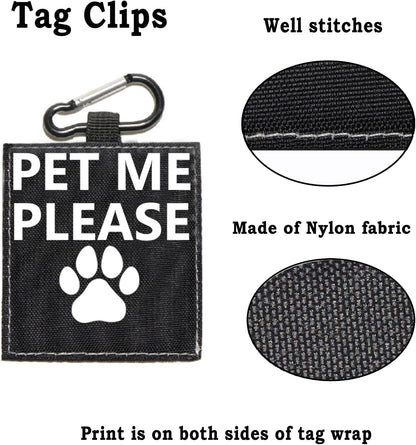 Funny Dog Leash Sleeve Pet Me Please Dog Leash Wrap Wrap Alert Hanging ID Patch Tag Pet Birthday Gift(Pet Me Please-Tag)