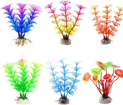 CousDUoBe 17 Pack Fish Tank Plants, Small Aquarium Plants Artificial, Used for Household and Office Aquarium Decoration