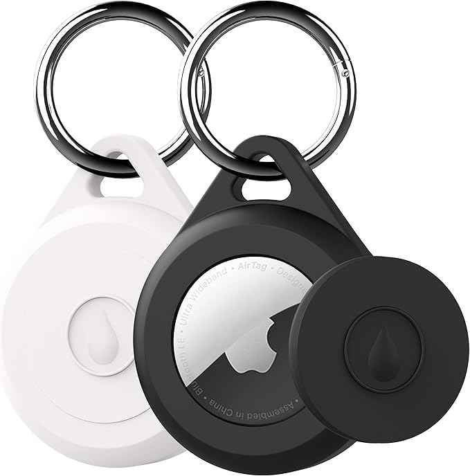for Air tag Keychain Holder Case for Apple Air tag, 2 Pack of IPX8 Waterproof, Fully Shockproof, Anti Scratch for Air tag Holder Case for Key, Kid, Bag, Luggage, Pets Collar
