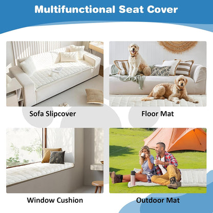 VClife Dog Bed Mat for Car, Anti Slip Pet Bed Travel Pad Comfortable Furry Dog Car Seat Cover for Backseat Extender, Washable Pet Cushion Bed Mat for Indoors & Outdoors (Beige, 59"×27.6")