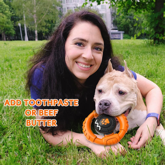 Dog Toys for Aggressive Chewers Large Medium Small Breed Indestructible Durable Tough Squeaky Dog Chew Toys to Keep Them Busy Nylon Rubber Interactive Dog Toys