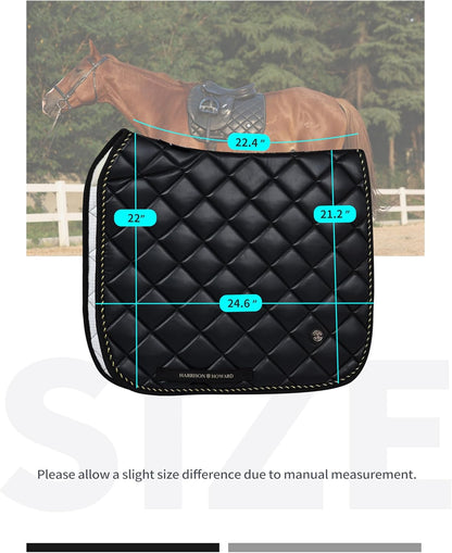 Harrison Howard Dressage Saddle Pad High-Performance Leather Saddle Pad for Horse Riding with Excellent Shock Absorption