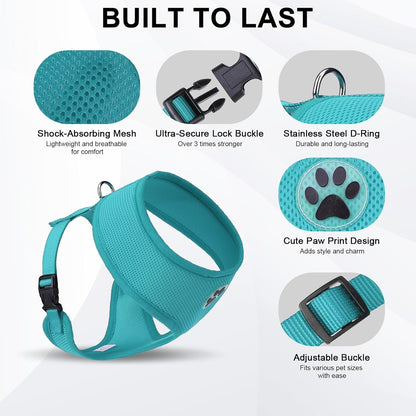 BINGPET No Pull Dog Harness,All Weather Mesh Step-in Vest Harness for Small Dogs,Breathable Mesh Puppy & Cat Harness