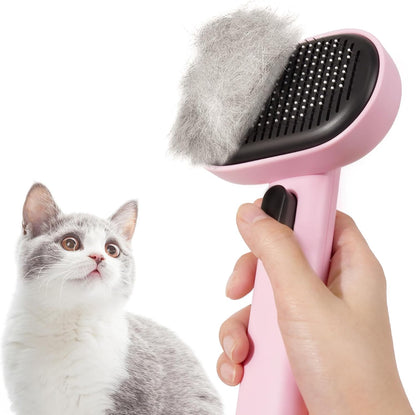 Aumuca Cat Brushes for Indoor Cats, Dog Hair Brush for Shedding, Cat Brush for Long or Short Haired Cats, Cat Grooming Deshedding Brush for Dog Kitten Horse Massage Removes Loose Fur, Pink