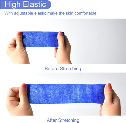 9 Pack 2" x 5 Yards Self Adhesive Bandage Wrap Self Stick Wrap for Ankle, Wrist, Finger, Sports, Breathable Cohesive Vet Tape for Pets (D Dark Blue)