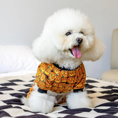 CuteBone Dog Halloween Pajamas Puppy Onesies Small Dogs Soft Pjs Coat Cat Apparel Comfy Pet Clothes Outfit Doggie Bodysuit P301S