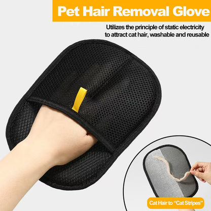 2 Pack Pet Hair Removal Gloves for Cats & Dogs,2025 Electrostatic Pet Hair Removal Gloves for Bedding,Reusable & Washable Efficient Grooming Gloves for Clothing,Furniture,Carpet,Car Seat,Pet Grooming