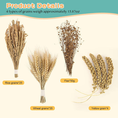 Hamster Spray Set - Natural Snack Grains & Chew Toys for Cage Decoration Accessories, Soft Bedding for Dwarf Syrian Hamsters, Gerbils, Mice & Small Pets