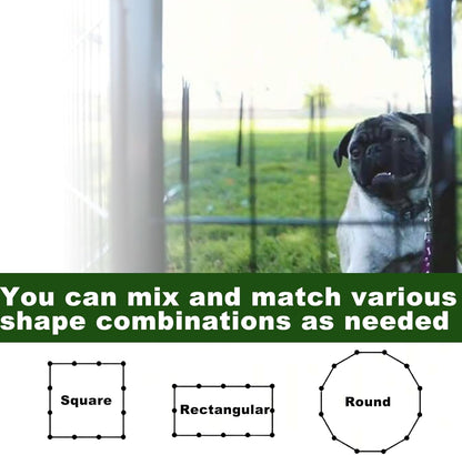 Dog Playpen,24 32 40 48 in(H) Pet Fence Outdoor for Rv Camping,Garden Fence Small Animal Barrie for Yard,11Ft(L)-56Ft(L) Black Metal Temporary Fencing