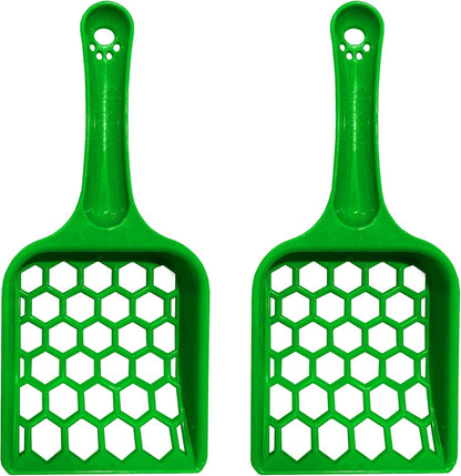 Skoon Cat Litter Pooper Skooper (2 Pack) - Wide Opening, Non-Clumping Litter Box Sifter Removes Solids Without Wasting Pebbles