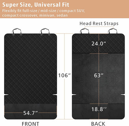 F-color SUV Cargo Liner for Dogs, Upgraded Extra Large Water Resistant Pet Cargo Cover Dog Seat Cover Mat for SUVs with Bumper Flap Protector, Non-Slip, Wear-Proof, Universal Fit, Black - Pawvie