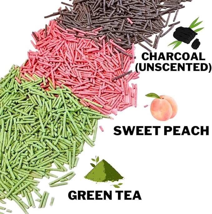 Pea Based Cat Litter, Dust Free Cat Litter, Low Tracking, and Natural Odor Control, Scented, Flushable (1 Pack, Green Tea)