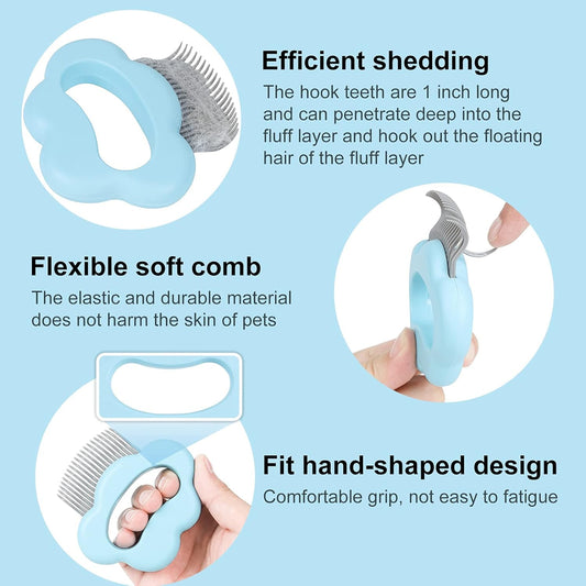 Pet Grooming Supplies, Massaging Comb for Removing Matted Fur and Knots/Tangles, Perfect for Long and Short Hair Pets (3 Packs)