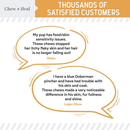 Omega 3 Fish Oil for Dogs -360 Soft Chew Omega Treats for Skin and Coat -Salmon Oil Blend of Essential Fatty Acids, Vitamins, Antioxidants, Minerals -Made in USA (2 Packs of 180, Chicken Flavor)