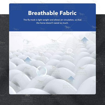 Harrison Howard Super Comfort Stretchy Fly Mask Large Eye Space with UV Protection Soft on Skin with Breathability Graffiti Mix (L; Full Size)