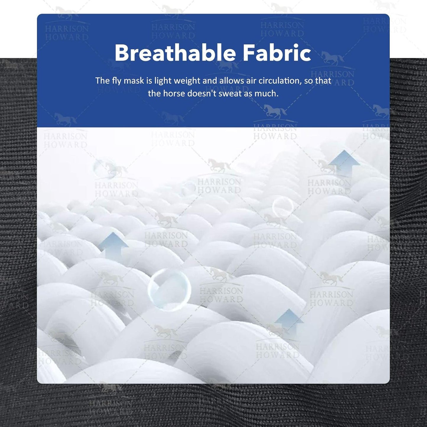 Harrison Howard Super Comfort Stretchy Fly Mask Large Eye Space with UV Protection Soft on Skin with Breathability Flag Grid M