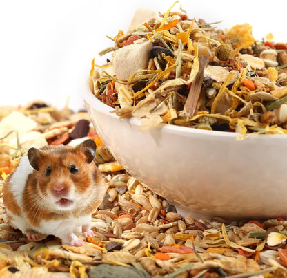 Gourmet Hamster & Gerbil Food, Dry Food for Hamsters-Supports Healthy Digestion and Healthy Teeth Unique Edible Treats for Guinea Pigs, Hamsters, Gerbils