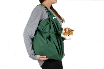 Cozy Comfort Carrier - Large Green Cat Carrier, Cat Holder for Cutting Nails, & Cat Carrier Pouch for Vet Visits, Medication Administration, Dental Care, & Travel